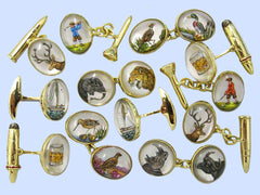 New 18k Gold Hand-Carved<br/>Rock Crystal Cufflinks