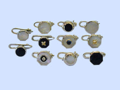 New Silver Shirt Studs with Semi-Precious Stones