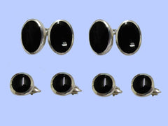New Silver Cufflink and Shirt Stud 'Tuxedo' Sets