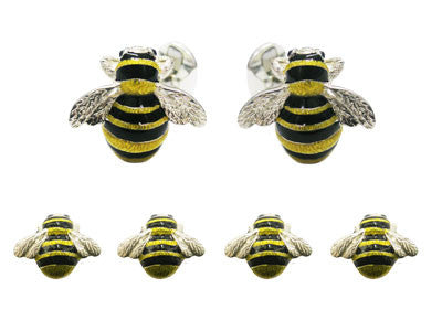 Silver and Enamel 'Bumble Bee' Tuxedo Set Silver and Enamel 'Bumble Bee' Tuxedo Set