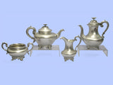 Victorian Silver Teaset with William IV Silver Coffee Pot