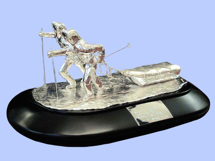 Silver Model of a Pair of Antarctic Trekkers