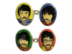 'The Beatles' <br>New Hand-Enamelled Silver Cufflinks