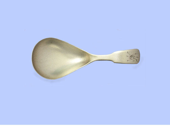 George III Fiddle Pattern Fig-Shaped Bowl Silver Caddy Spoon 1815 George III Fiddle Pattern Fig-Shaped Bowl Silver Caddy Spoon 1815
