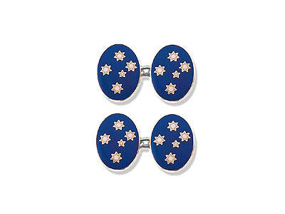 Silver Cufflinks Enamelled with Australia's 'Southern Cross' Symbol Silver Cufflinks Enamelled with Australia's 'Southern Cross' Symbol