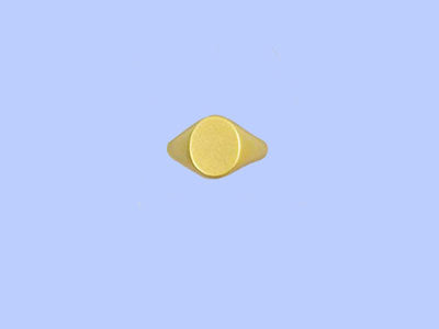 New Small Oval 18 K Gold Signet Ring - 11 x 9 mm