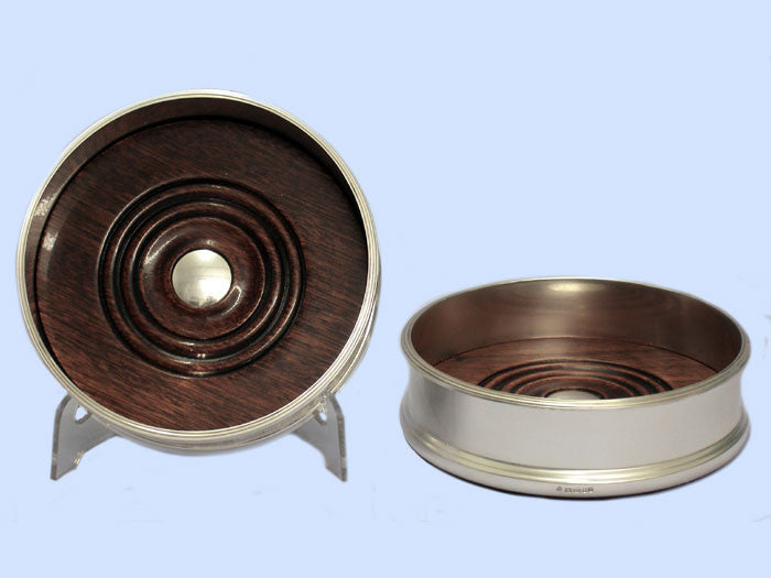 Pair Of New Plain Round Wider Silver Wine Coasters