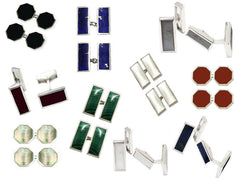 New Silver Cufflinks with Semi-Precious Stones