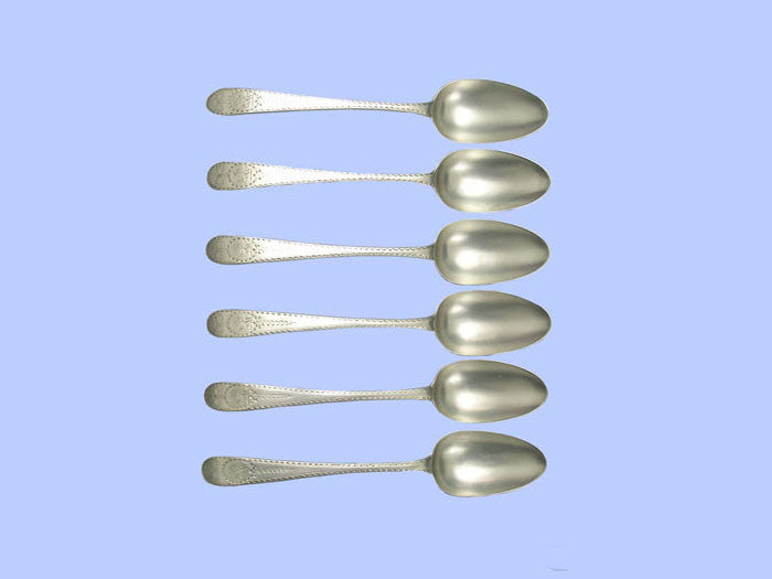*Irish* - Set of 6 Antique Brightcut Silver Tablespoons
