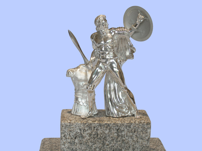 Silver Model of London's Achilles Statue