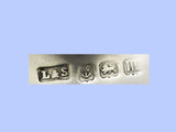 Set of Four Silver Placecard Holders with Purple Agate
