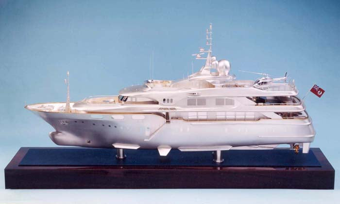 Silver Model of the Superyacht 'Ambrosia II'