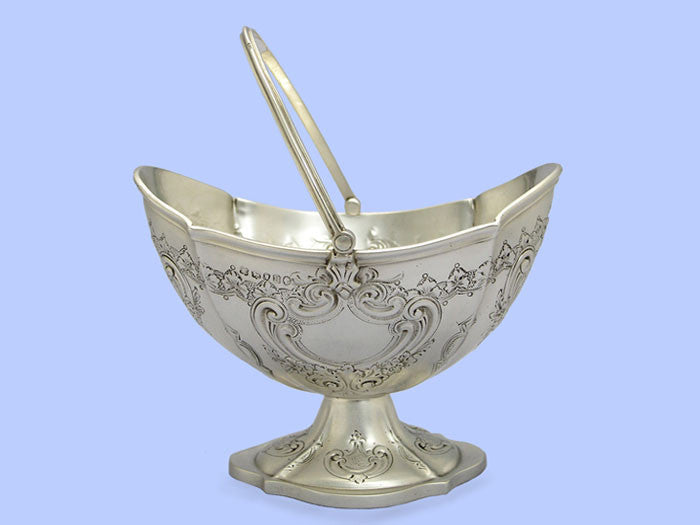 Victorian Embossed Silver Sugar Basket