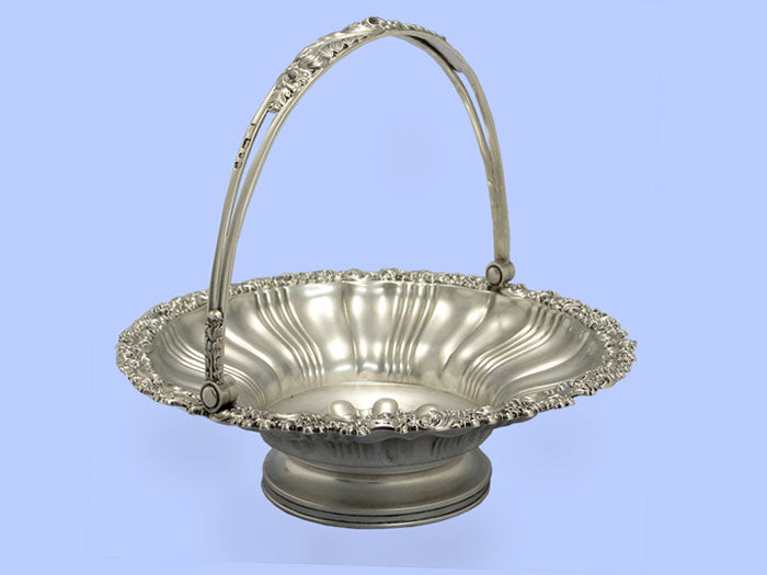 George IV Round Silver Cake Basket
