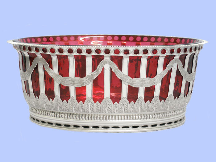 Huge Oval Silver Bowl