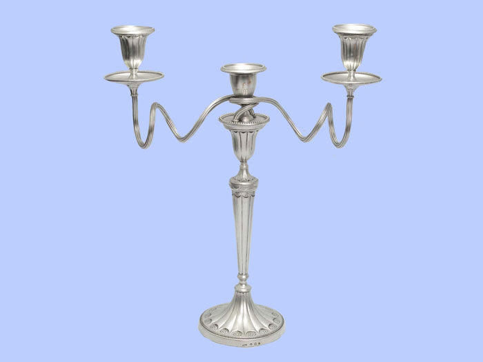 George III Silver Candlestick with Old Sheffield Plate Branches