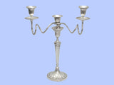 George III Silver Candlestick with Old Sheffield Plate Branches