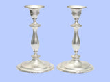 Pair of George III Round Silver Candlesticks