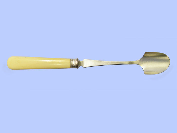 Late Victorian Silver Cheese Scoop with Ivory Handle