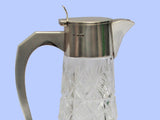 Tall Silver and Glass Claret Jug