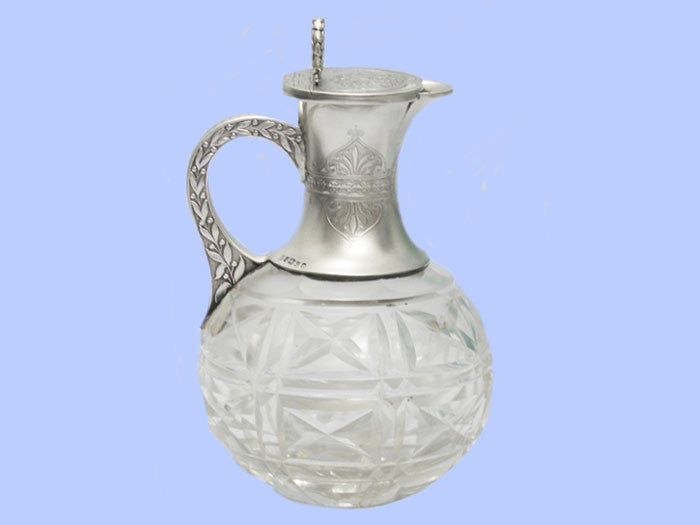 Victorian Silver and Crystal Claret Jug 1874