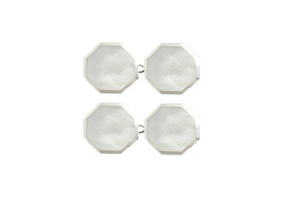 Pair of Octagonal Silver Mother of Pearl Chain Cufflinks