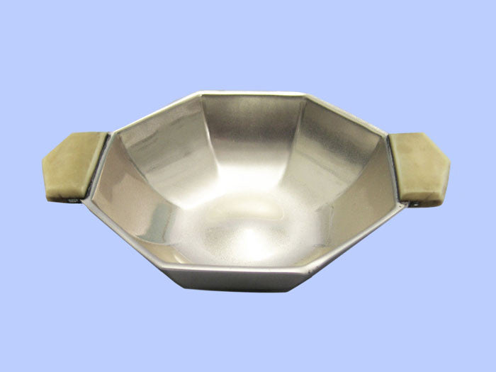 Small Octagonal Silver Dish with Ivory Handles