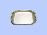 Small Cut-Corner Silver Dish with Ivory Handles