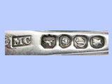 Pair of Victorian Fiddle, Thread & Shell Pattern Silver Long Serving Spoons