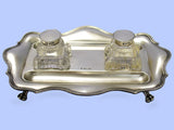 Late Victorian Shaped Oblong Silver Inkstand