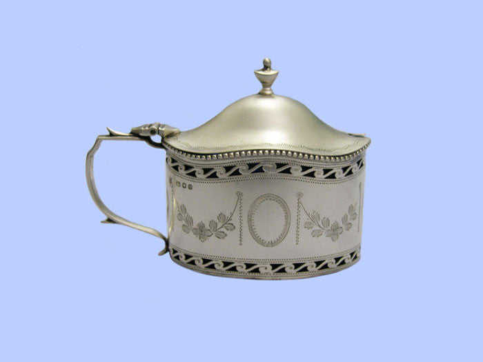 Oval Silver Mustard Pot 1939