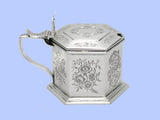 Victorian Six-Sided Silver Mustard Pot