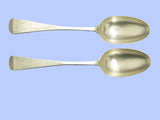 *Irish* - Pair of Antique Plain Silver Tablespoons