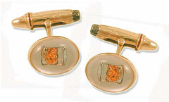 'Scotch & Cigar ' <br> New Handmade Gold & Rock Crystal Cufflinks