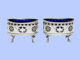 Pair of Victorian Oval Silver Salt Cellars