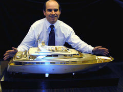Silver Model of the Superyacht 'Tully'