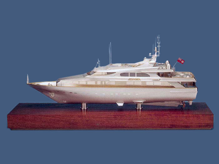 Silver Model of the Superyacht 'Ambrosia I'