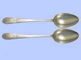 *Irish* - Rare Pair of Antique Limerick Brightcut Silver Tablespoons