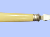 Late Victorian Silver Cheese Scoop with Ivory Handle