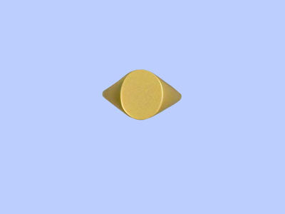 New Medium Oval 18 K Gold Signet Ring - 12 x 10 mm
