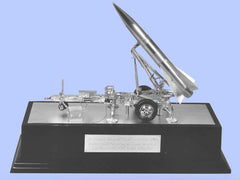 Silver Model of a Lance Missile on a Lightweight Launcher