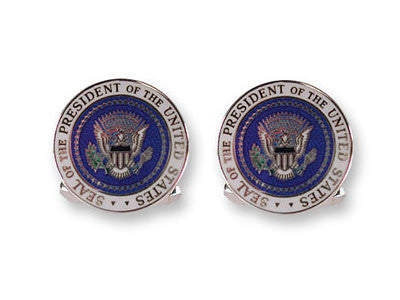 Silver Cufflinks enamelled with the US Presidential Seal