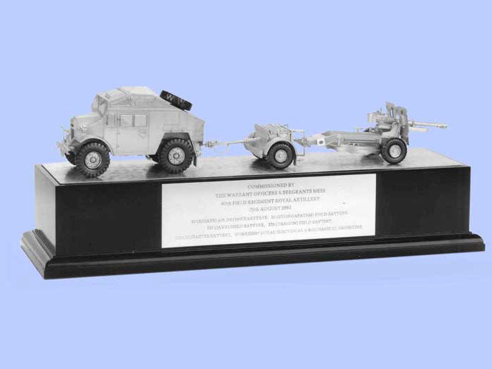 Silver Model of the 25 Pdr Gun, Quad and Limber