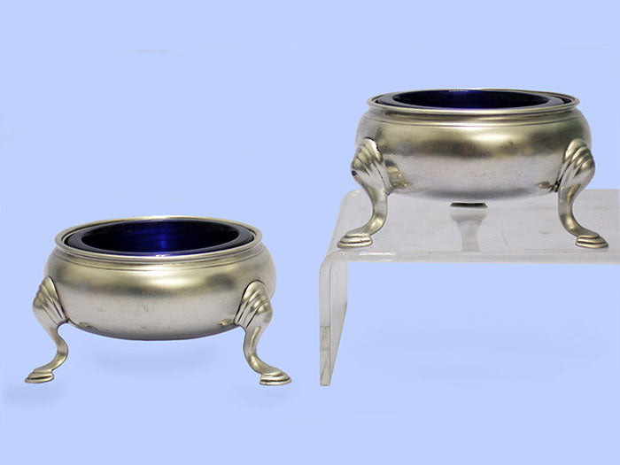 Pair of George II Round Silver Salt Cellars