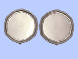 Pair of Victorian Medium Size Shaped Gadroon Silver Salvers