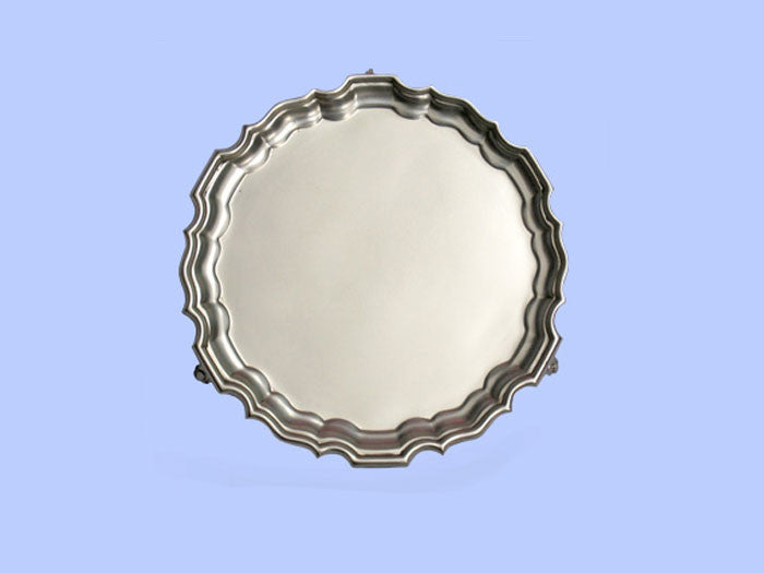 Small Silver Salver with 'Chippendale' Border