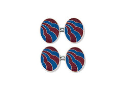 Silver Red & Blue Enamel 'Cloud' Cufflinks