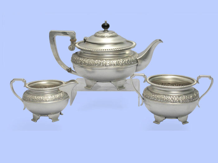 Edwardian Three-Piece Silver Teaset