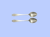 *Irish* - Pair of Antique Cork Plain Silver Teaspoons - Gibson