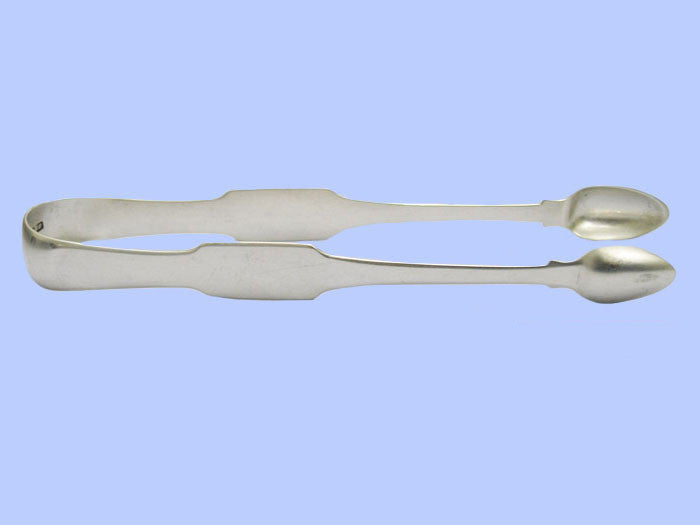 *Irish* - Antique Fiddle Pattern Silver Sugar Tongs